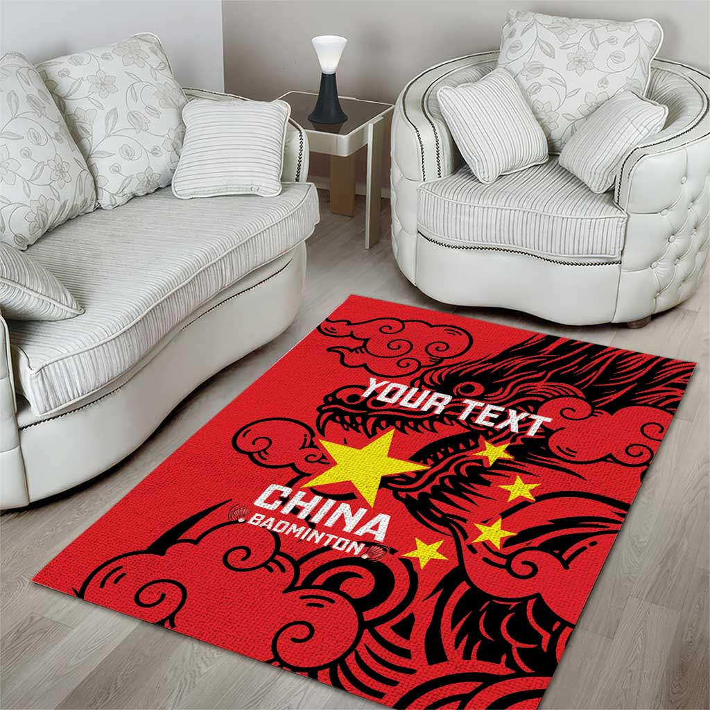 Personalised China Badminton Area Rug 2024 Chinese Dragon Version - Wonder Print Shop
