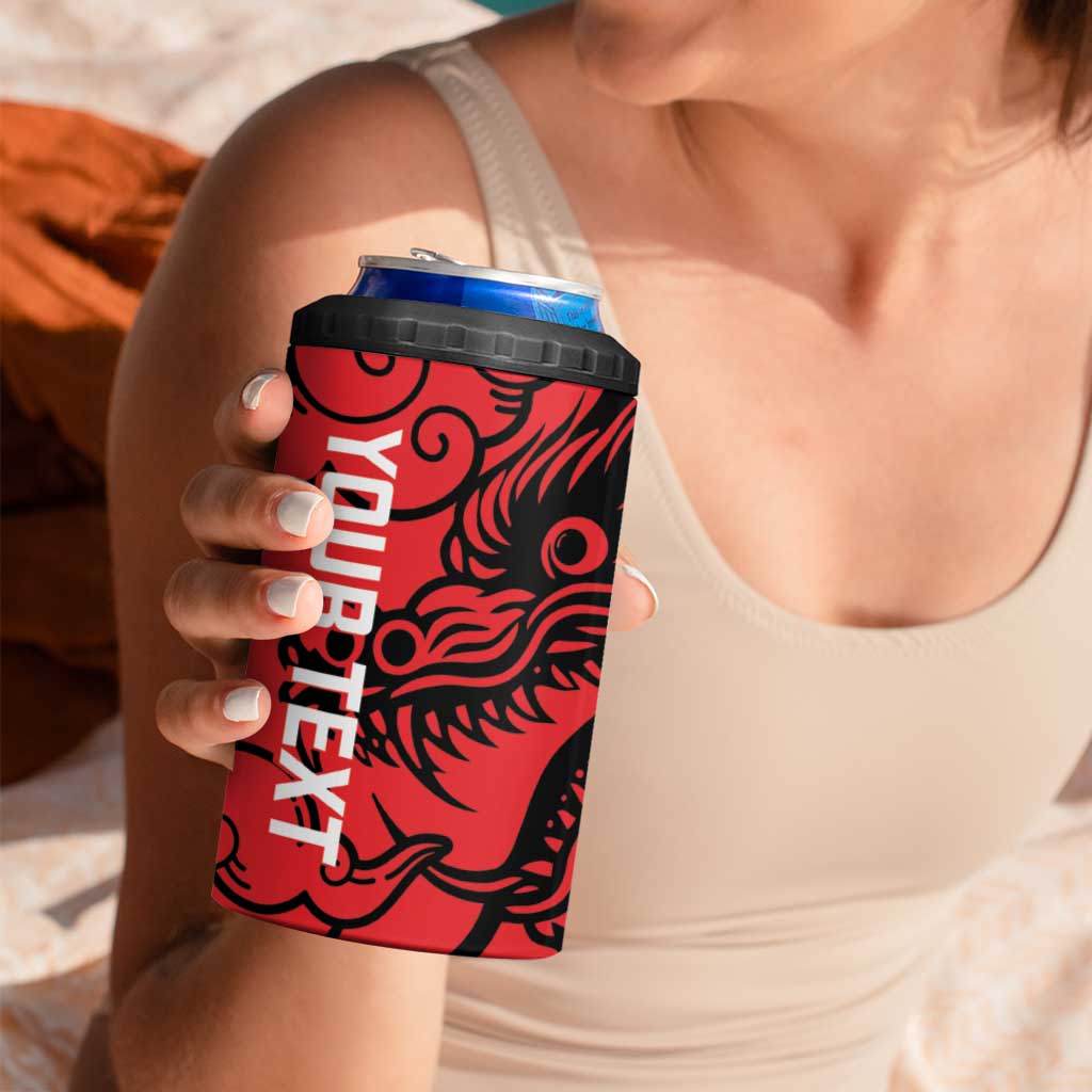 Personalised China Badminton 4 in 1 Can Cooler Tumbler 2024 Chinese Dragon Version - Wonder Print Shop