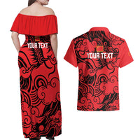 Personalised China Badminton Couples Matching Off Shoulder Maxi Dress and Hawaiian Shirt 2024 Chinese Dragon Version - Wonder Print Shop