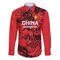 Personalised China Badminton Family Matching Long Sleeve Bodycon Dress and Hawaiian Shirt 2024 Chinese Dragon Version - Wonder Print Shop