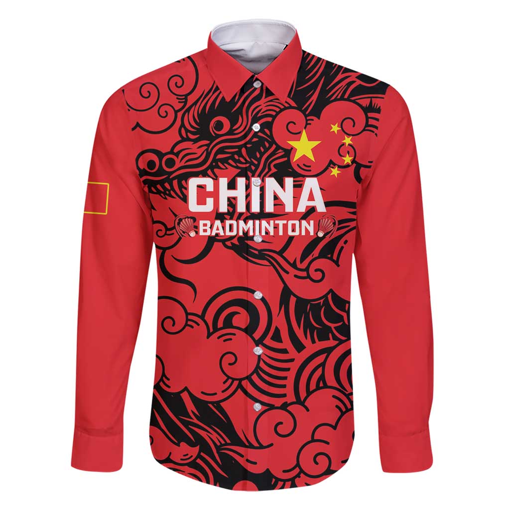 Personalised China Badminton Family Matching Mermaid Dress and Hawaiian Shirt 2024 Chinese Dragon Version - Wonder Print Shop