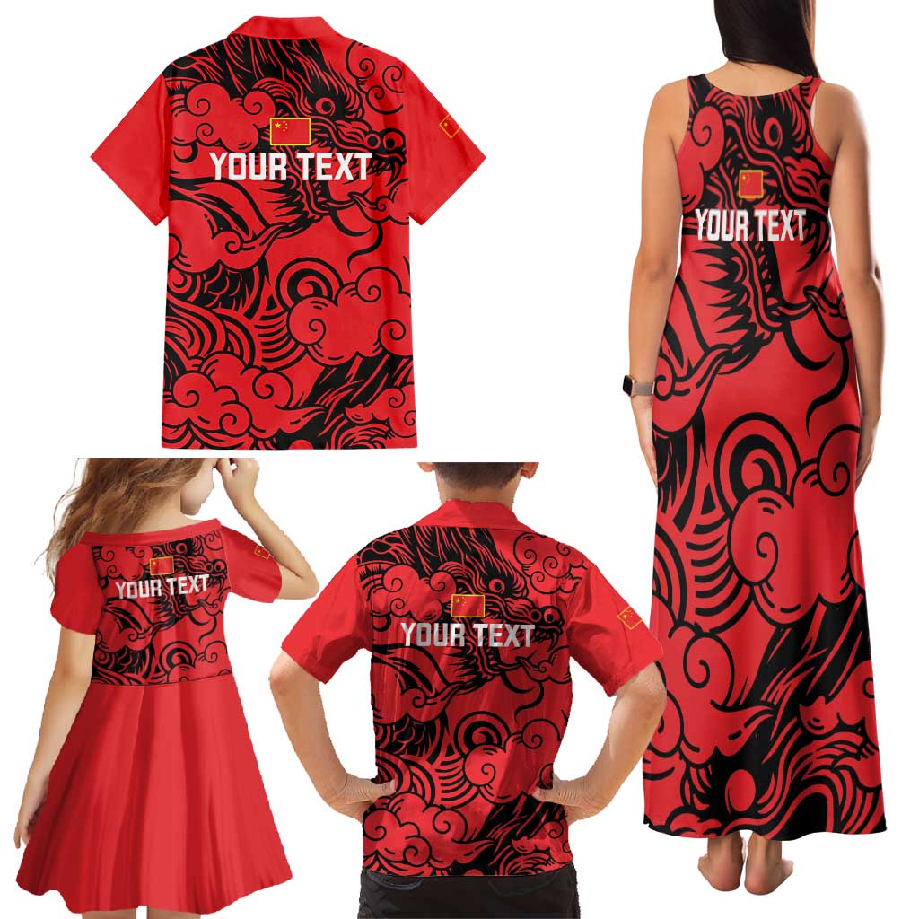 Personalised China Badminton Family Matching Tank Maxi Dress and Hawaiian Shirt 2024 Chinese Dragon Version - Wonder Print Shop