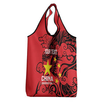 Personalised China Badminton Grocery Bag Chinese Dragon Version
