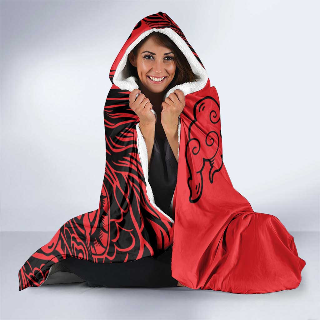 Personalised China Badminton Hooded Blanket 2024 Chinese Dragon Version