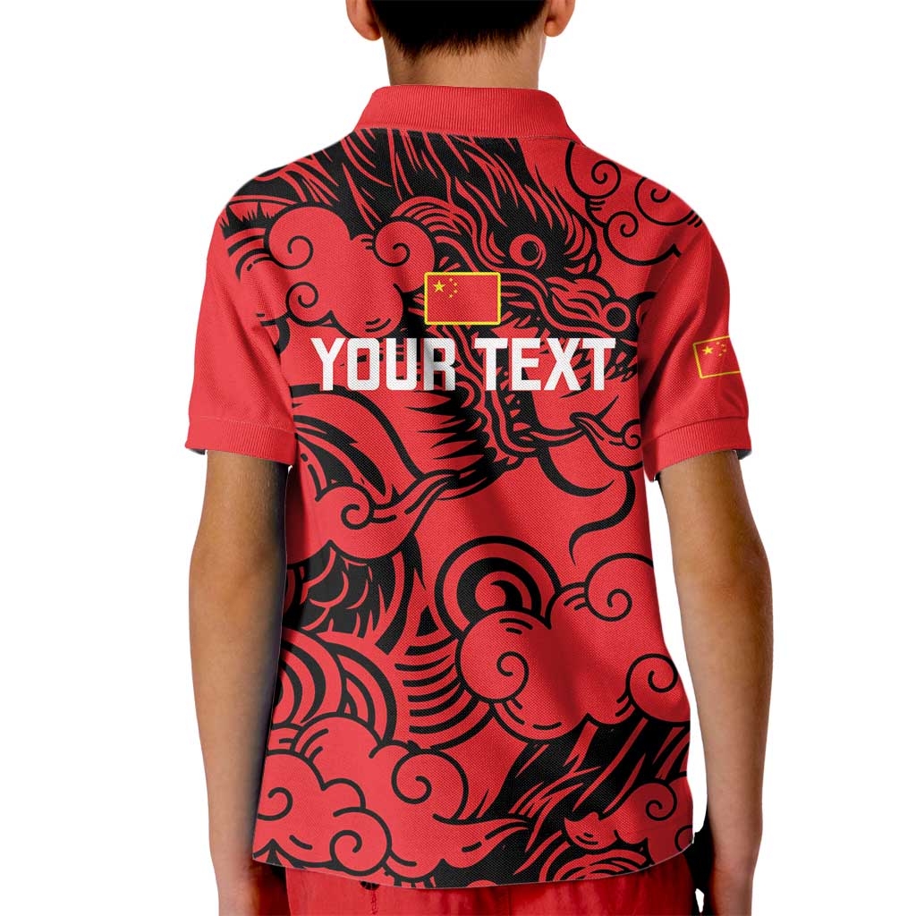 Personalised China Badminton Kid Polo Shirt 2024 Chinese Dragon Version - Wonder Print Shop