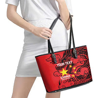 Personalised China Badminton Leather Tote Bag 2024 Chinese Dragon Version - Wonder Print Shop