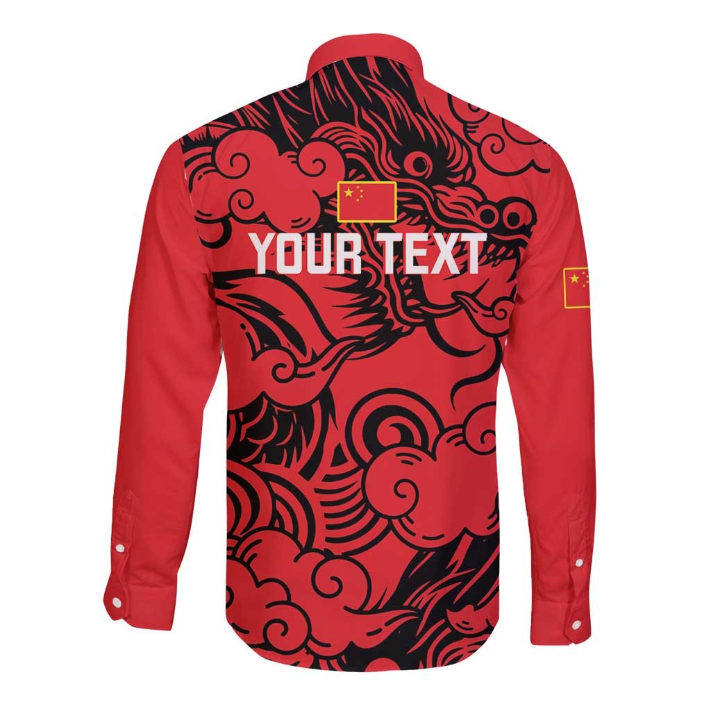 Personalised China Badminton Long Sleeve Button Shirt 2024 Chinese Dragon Version - Wonder Print Shop