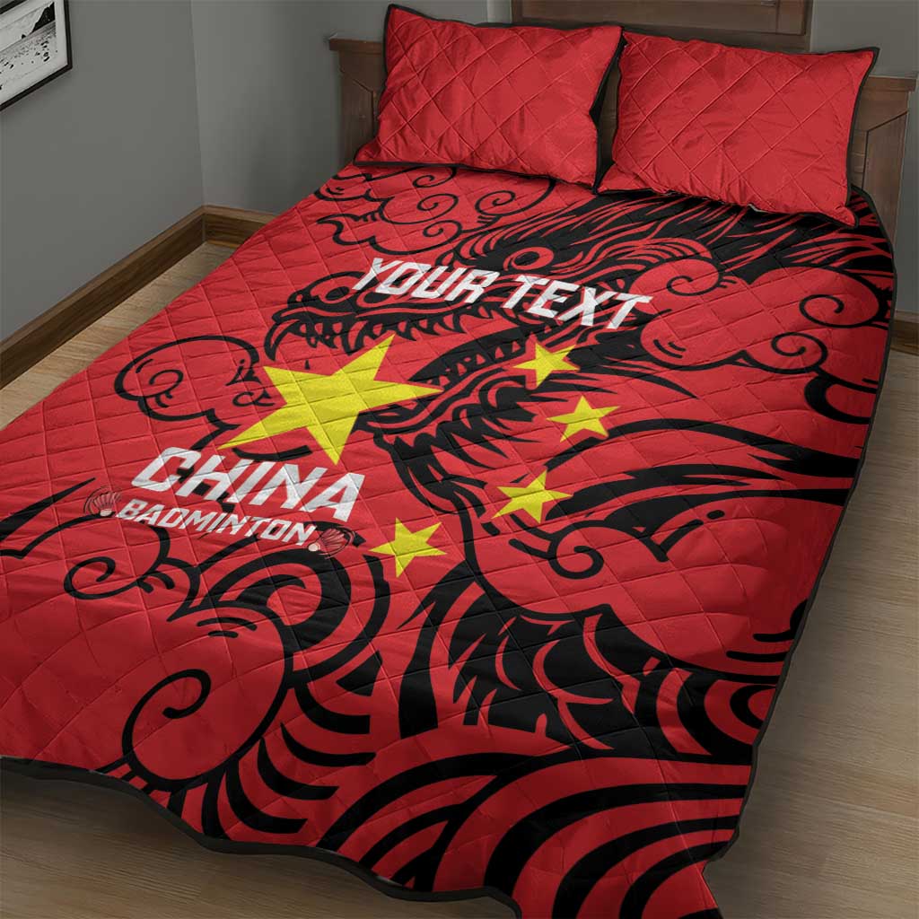Personalised China Badminton Quilt Bed Set 2024 Chinese Dragon Version - Wonder Print Shop