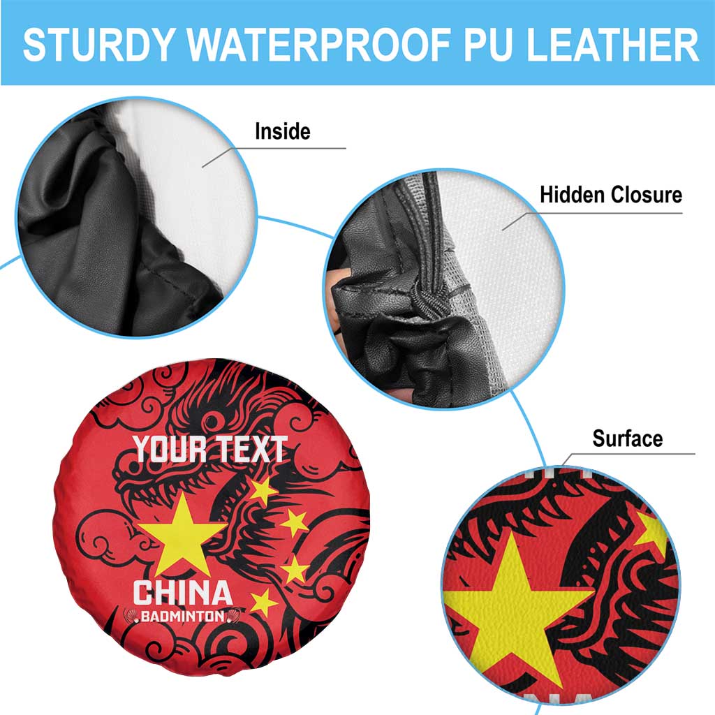 Personalised China Badminton Spare Tire Cover 2024 Chinese Dragon Version - Wonder Print Shop