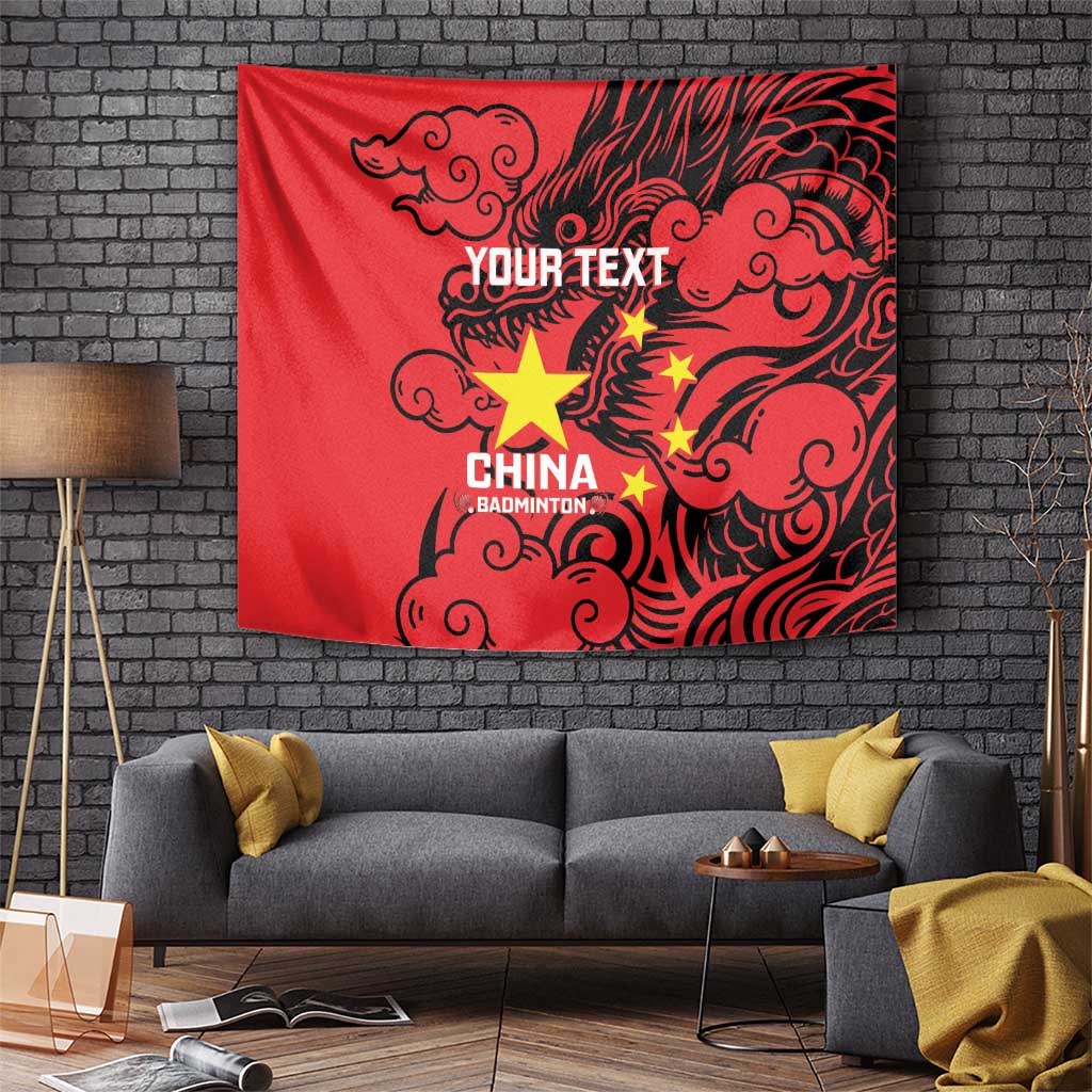 Personalised China Badminton Tapestry 2024 Chinese Dragon Version - Wonder Print Shop