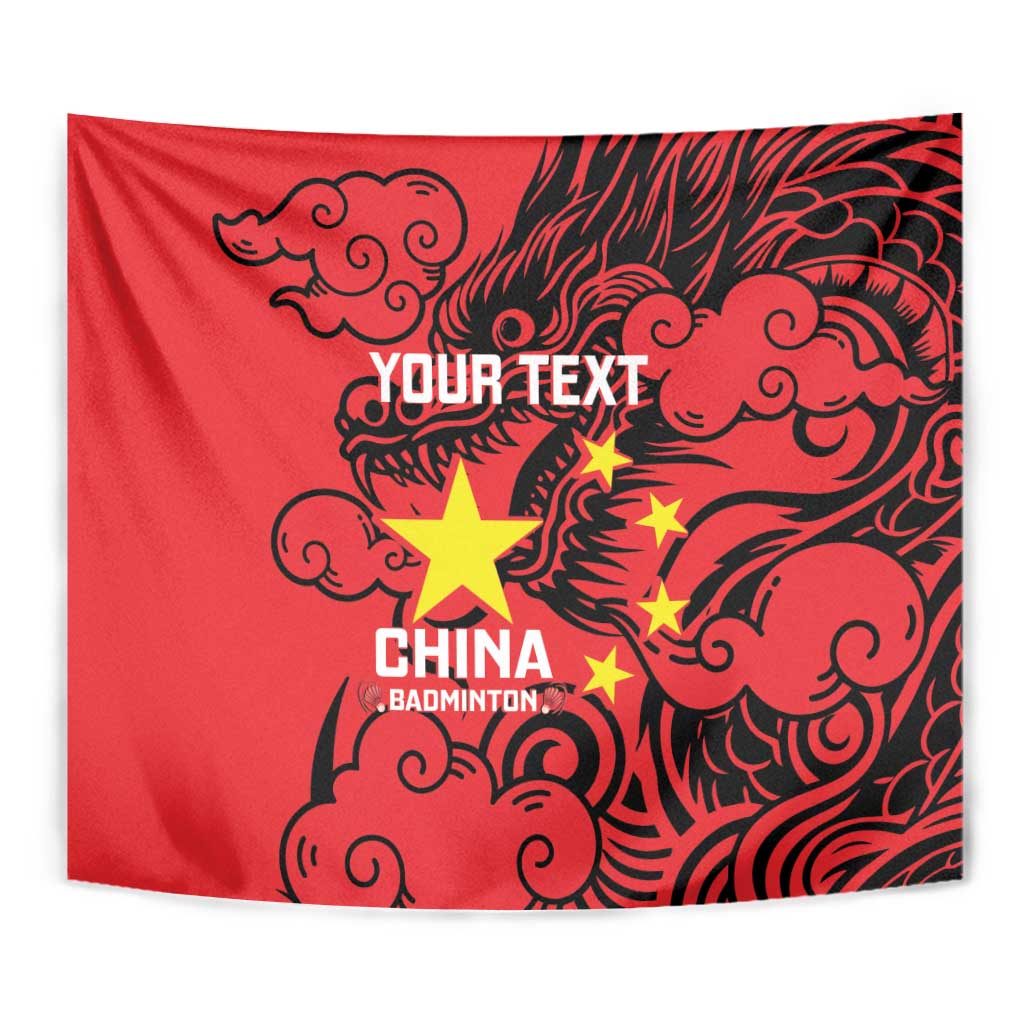 Personalised China Badminton Tapestry 2024 Chinese Dragon Version - Wonder Print Shop