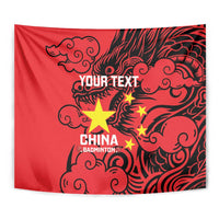 Personalised China Badminton Tapestry 2024 Chinese Dragon Version - Wonder Print Shop
