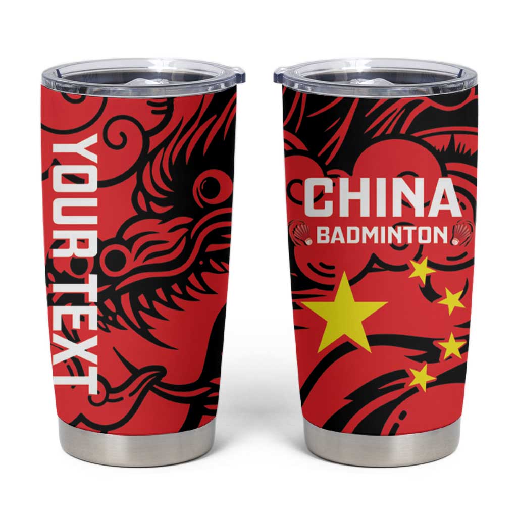 Personalised China Badminton Tumbler Cup 2024 Chinese Dragon Version - Wonder Print Shop