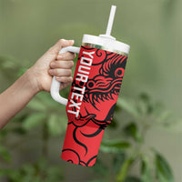 Personalised China Badminton Tumbler With Handle 2024 Chinese Dragon Version - Wonder Print Shop