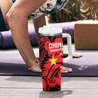 Personalised China Badminton Tumbler With Handle 2024 Chinese Dragon Version - Wonder Print Shop