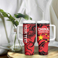 Personalised China Badminton Tumbler With Handle 2024 Chinese Dragon Version - Wonder Print Shop
