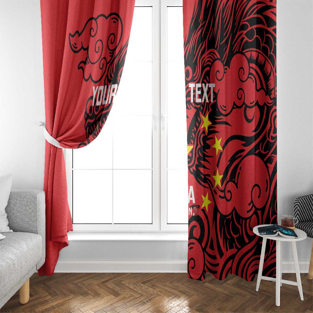 Personalised China Badminton Window Curtain 2024 Chinese Dragon Version - Wonder Print Shop