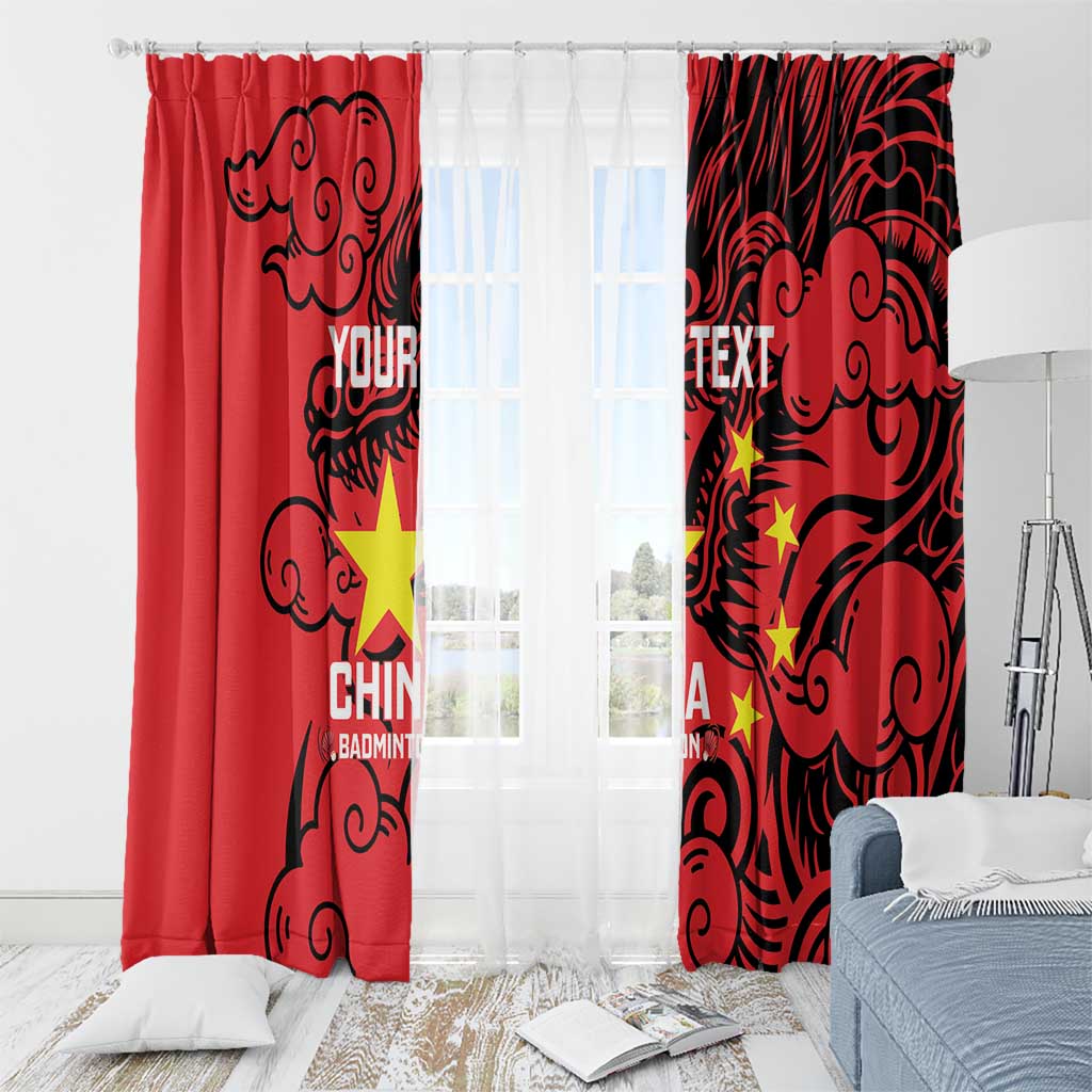 Personalised China Badminton Window Curtain 2024 Chinese Dragon Version - Wonder Print Shop