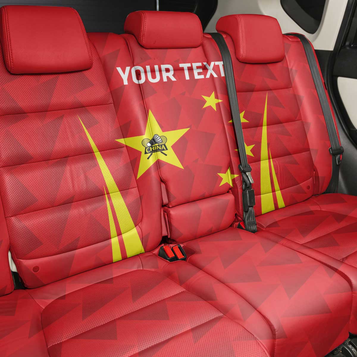 Personalised China Badminton Back Car Seat Cover 2024 Sporty Red Version - Wonder Print Shop