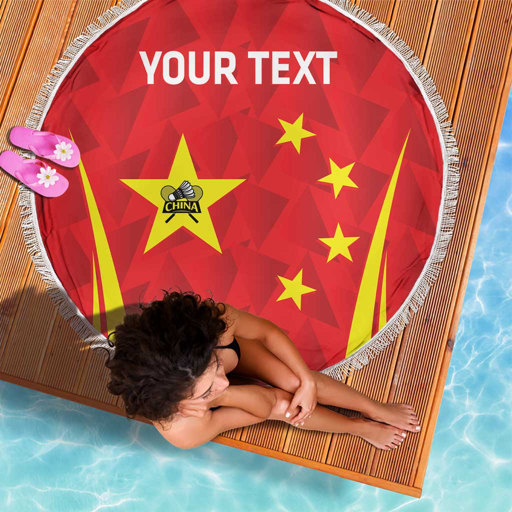 Personalised China Badminton Beach Blanket 2024 Sporty Red Version - Wonder Print Shop
