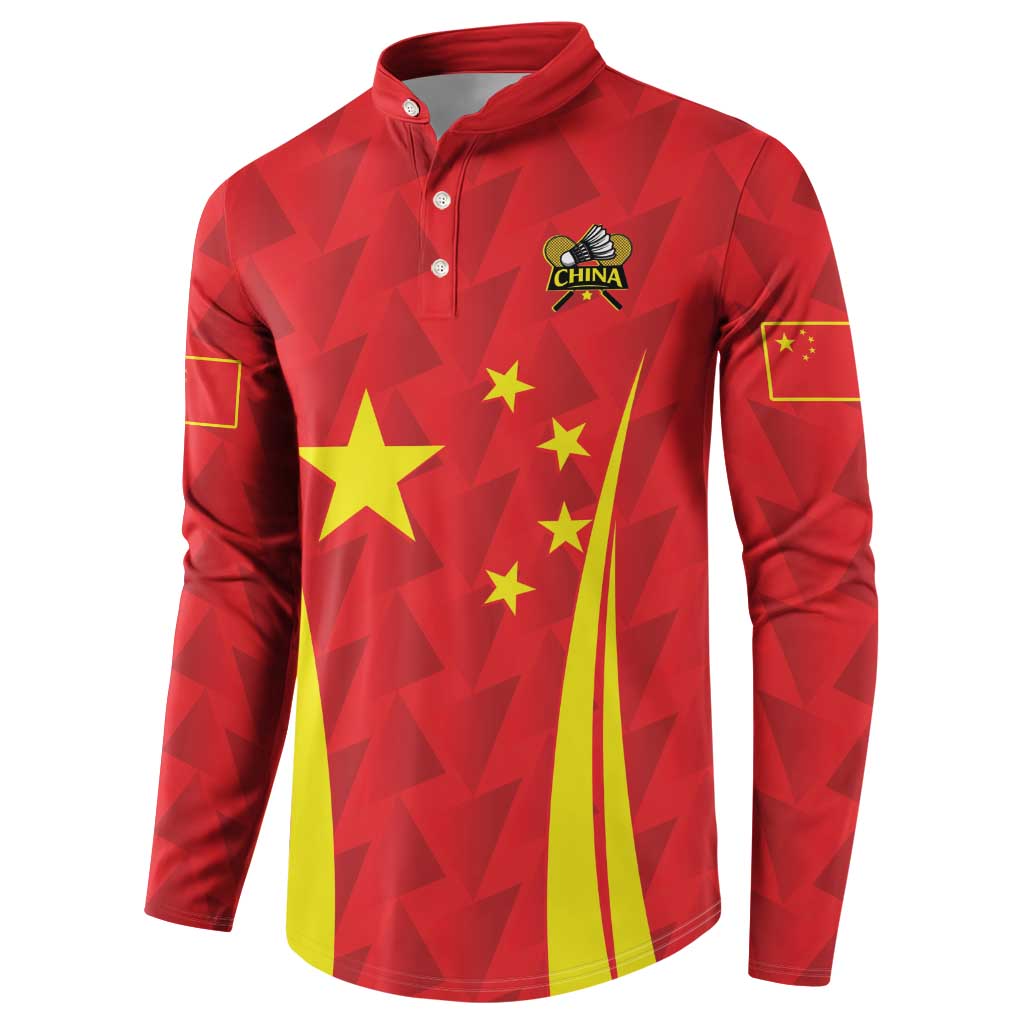Personalised China Badminton Button Sweatshirt 2024 Sporty Red Version - Wonder Print Shop