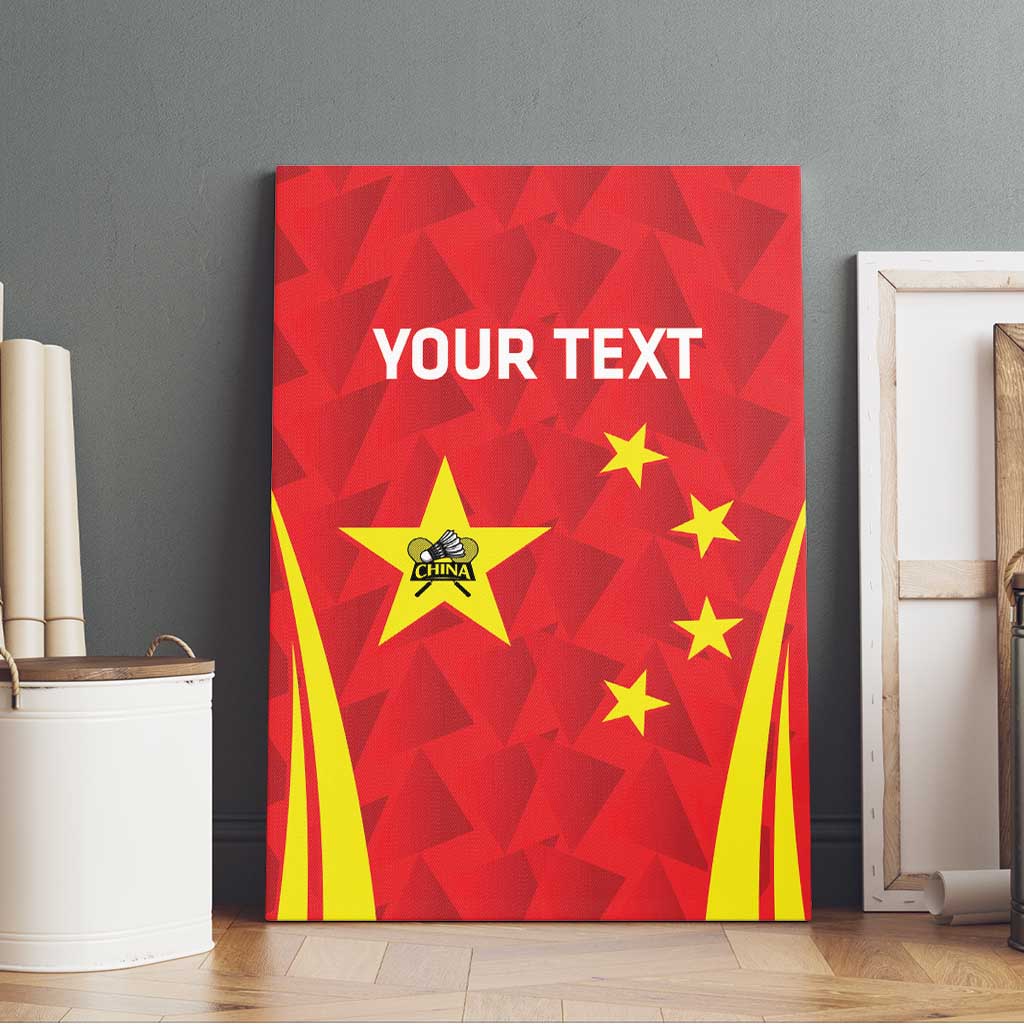 Personalised China Badminton Canvas Wall Art 2024 Sporty Red Version - Wonder Print Shop