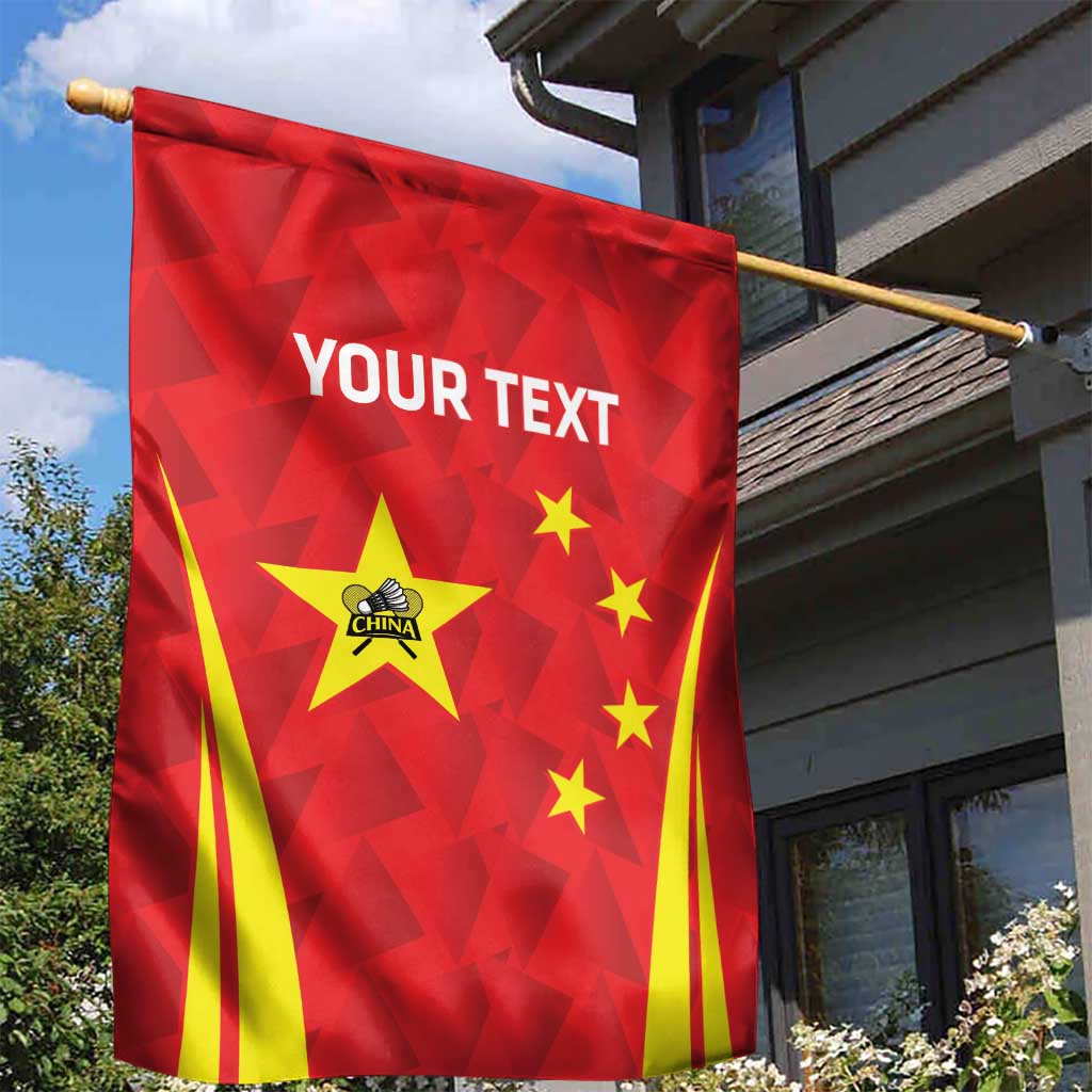 Personalised China Badminton Garden Flag 2024 Sporty Red Version - Wonder Print Shop