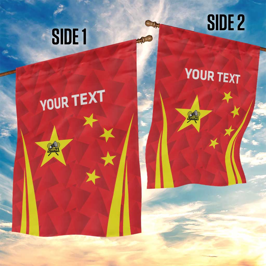 Personalised China Badminton Garden Flag 2024 Sporty Red Version - Wonder Print Shop