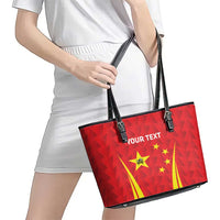 Personalised China Badminton Leather Tote Bag 2024 Sporty Red Version - Wonder Print Shop