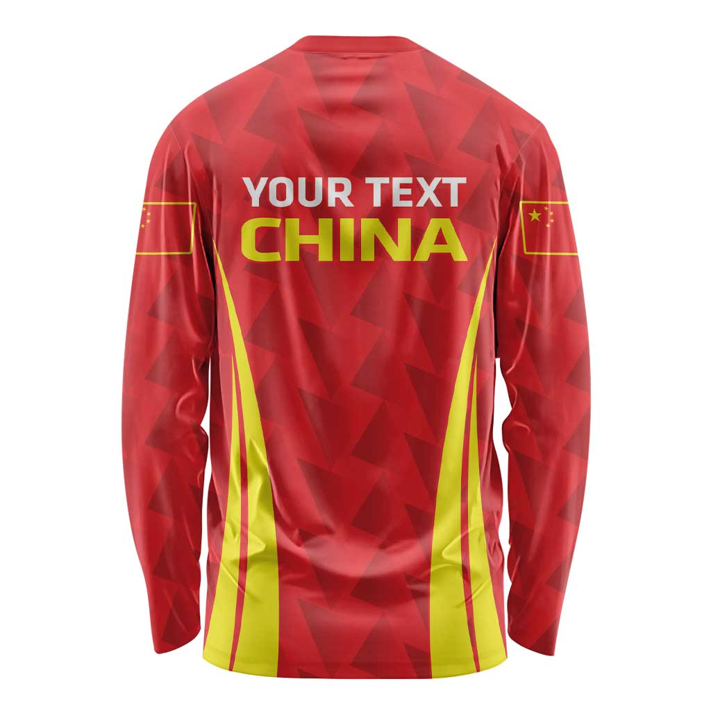 Personalised China Badminton Long Sleeve Shirt 2024 Sporty Red Version - Wonder Print Shop