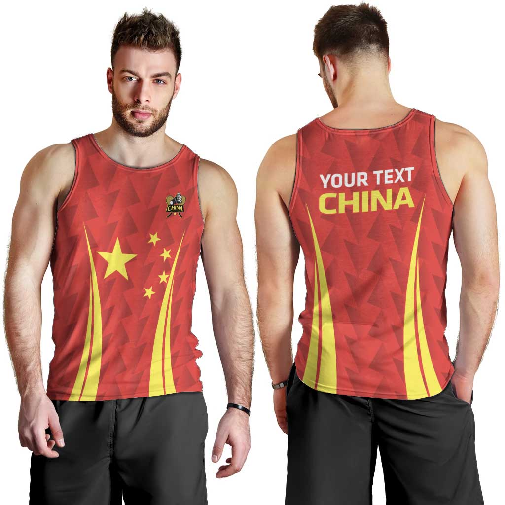 Personalised China Badminton Men Tank Top 2024 Sporty Red Version - Wonder Print Shop