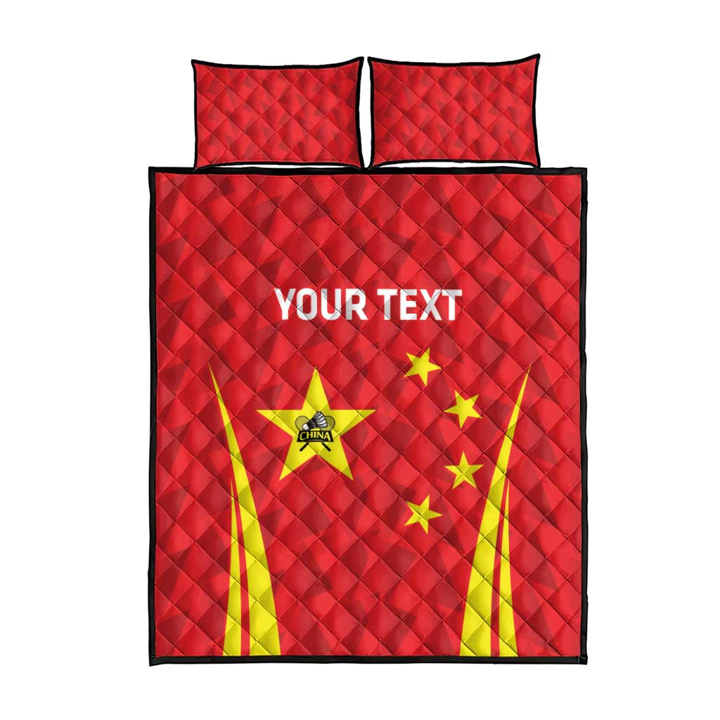 Personalised China Badminton Quilt Bed Set 2024 Sporty Red Version - Wonder Print Shop