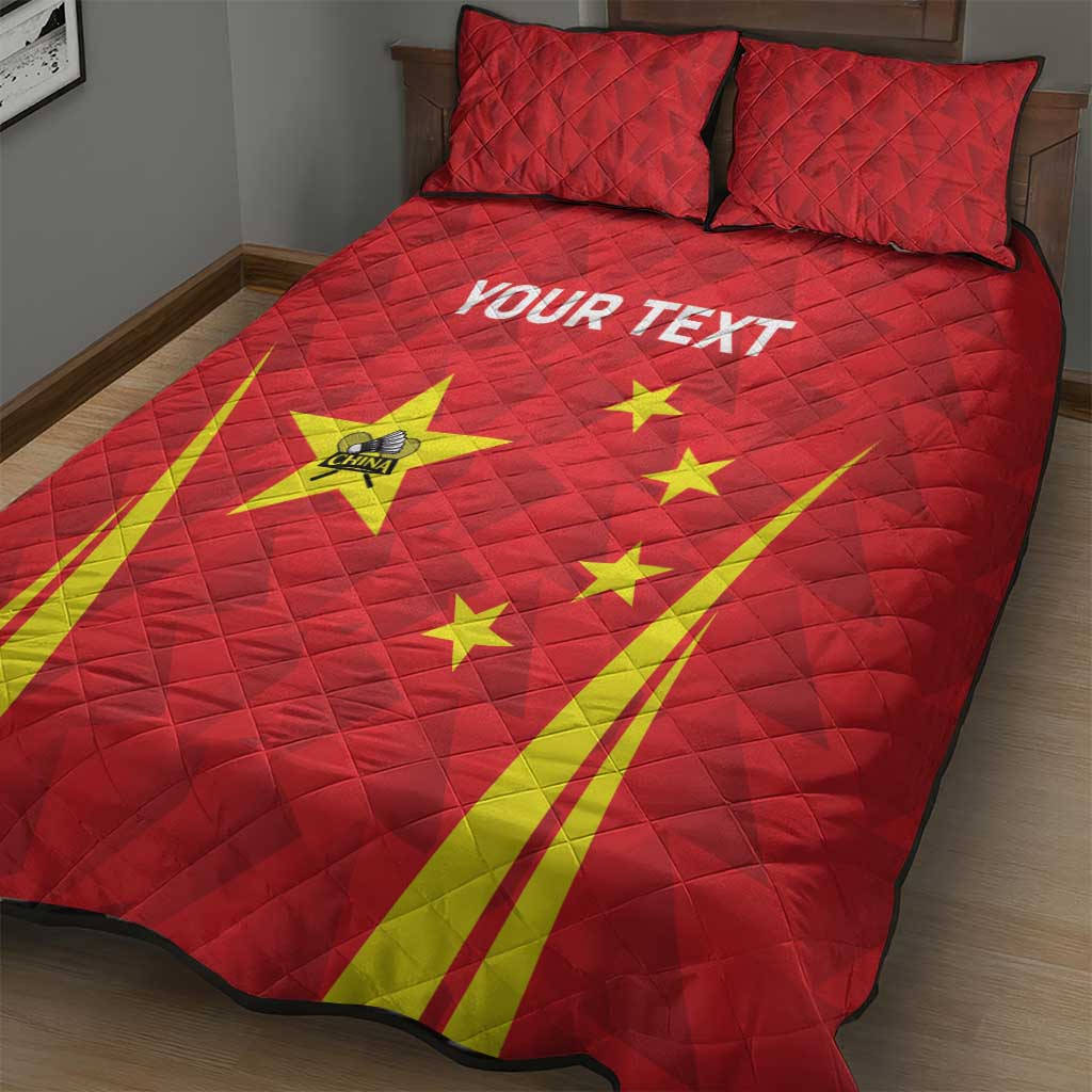 Personalised China Badminton Quilt Bed Set 2024 Sporty Red Version - Wonder Print Shop