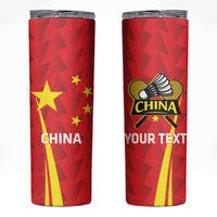 Personalised China Badminton Skinny Tumbler 2024 Sporty Red Version - Wonder Print Shop