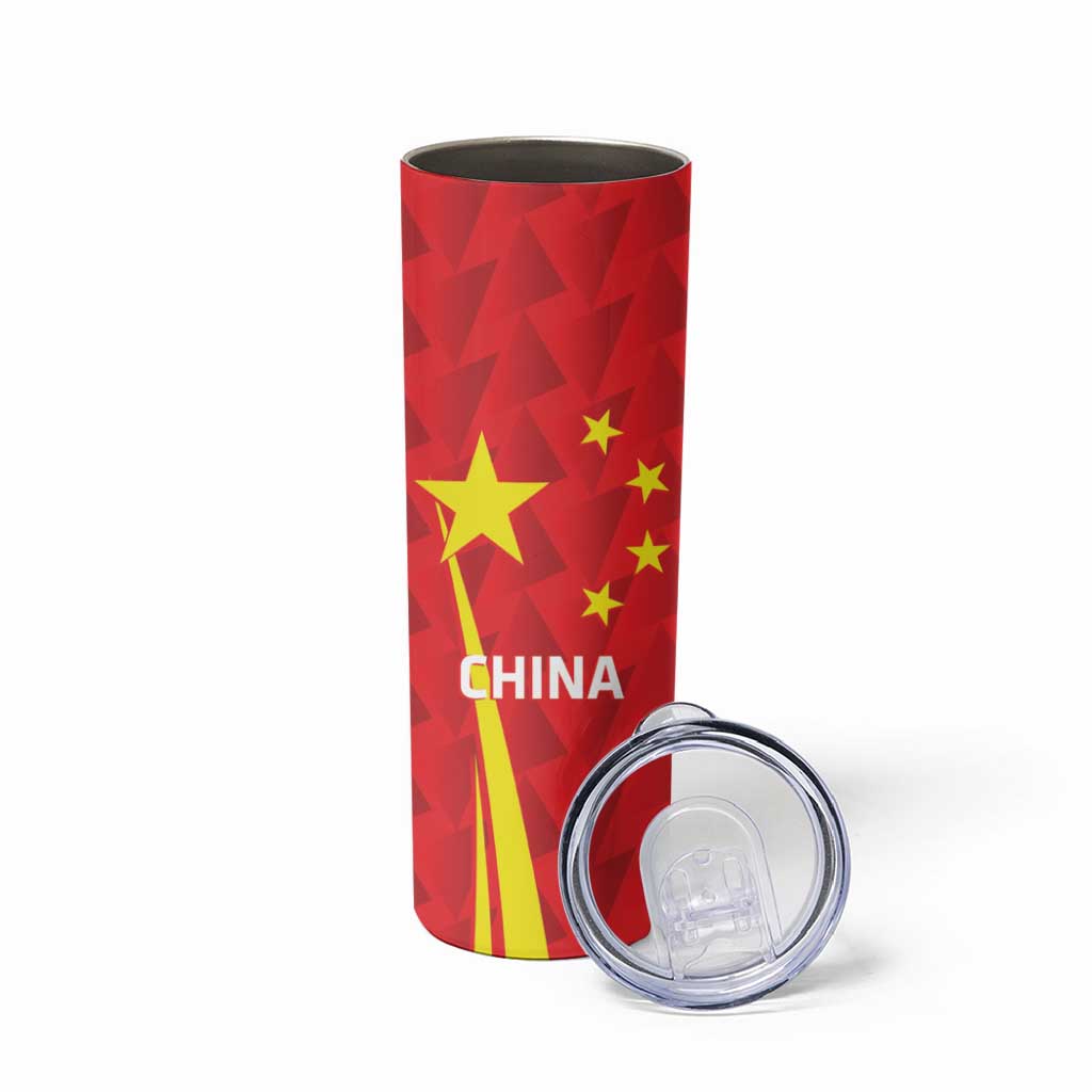 Personalised China Badminton Skinny Tumbler 2024 Sporty Red Version - Wonder Print Shop