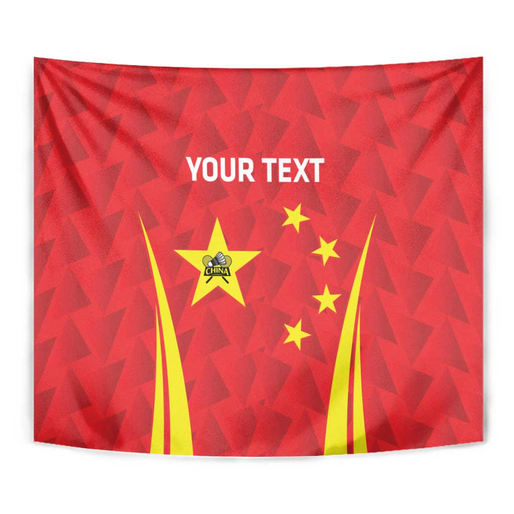 Personalised China Badminton Tapestry 2024 Sporty Red Version - Wonder Print Shop
