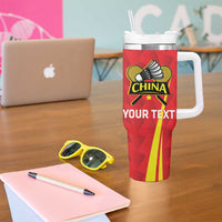 Personalised China Badminton Tumbler With Handle 2024 Sporty Red Version - Wonder Print Shop