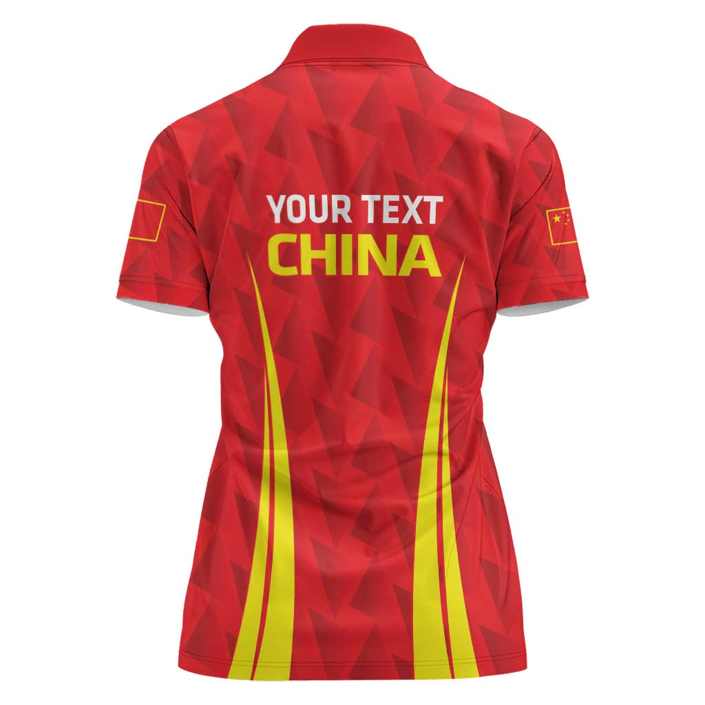 Personalised China Badminton Women Polo Shirt 2024 Sporty Red Version - Wonder Print Shop