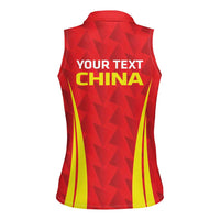 Personalised China Badminton Women Sleeveless Polo Shirt 2024 Sporty Red Version - Wonder Print Shop