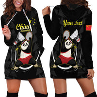 Personalised China Badminton Hoodie Dress 2024 Chinese Cute Panda Black Version - Wonder Print Shop
