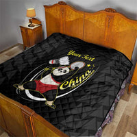 Personalised China Badminton Quilt 2024 Chinese Cute Panda Black Version - Wonder Print Shop