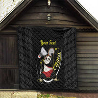 Personalised China Badminton Quilt 2024 Chinese Cute Panda Black Version - Wonder Print Shop
