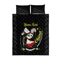 Personalised China Badminton Quilt Bed Set 2024 Chinese Cute Panda Black Version - Wonder Print Shop