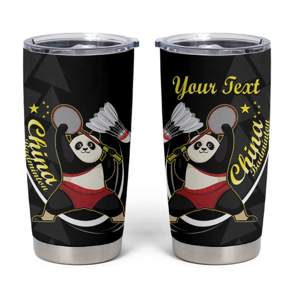 China Badminton Tumbler Cup 2024 Chinese Cute Panda Black Version - Wonder Print Shop