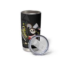 China Badminton Tumbler Cup 2024 Chinese Cute Panda Black Version - Wonder Print Shop