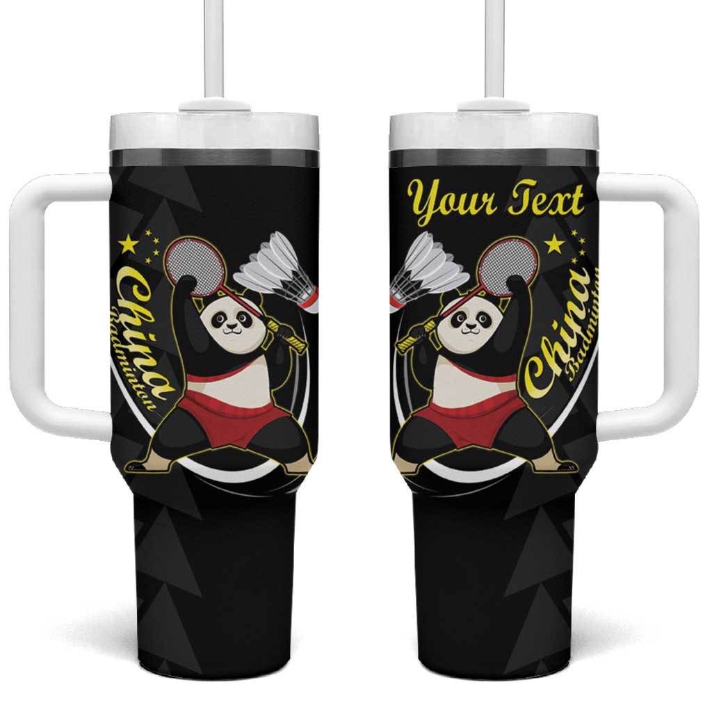 China Badminton Tumbler With Handle 2024 Chinese Cute Panda Black Version - Wonder Print Shop