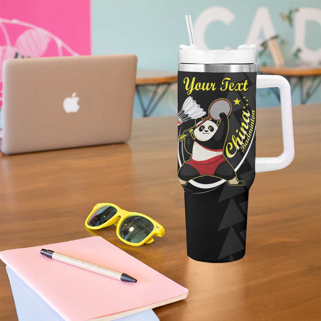 China Badminton Tumbler With Handle 2024 Chinese Cute Panda Black Version - Wonder Print Shop