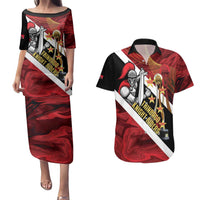 Trinidad and Tobago Cricket Personalized Couples Matching Puletasi and Hawaiian Shirt Trinbago Knight Riders Champions Trophy - Wonder Print Shop