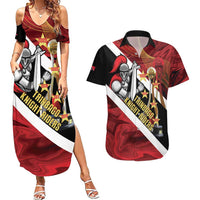 Trinidad and Tobago Cricket Personalized Couples Matching Summer Maxi Dress and Hawaiian Shirt Trinbago Knight Riders Champions Trophy - Wonder Print Shop