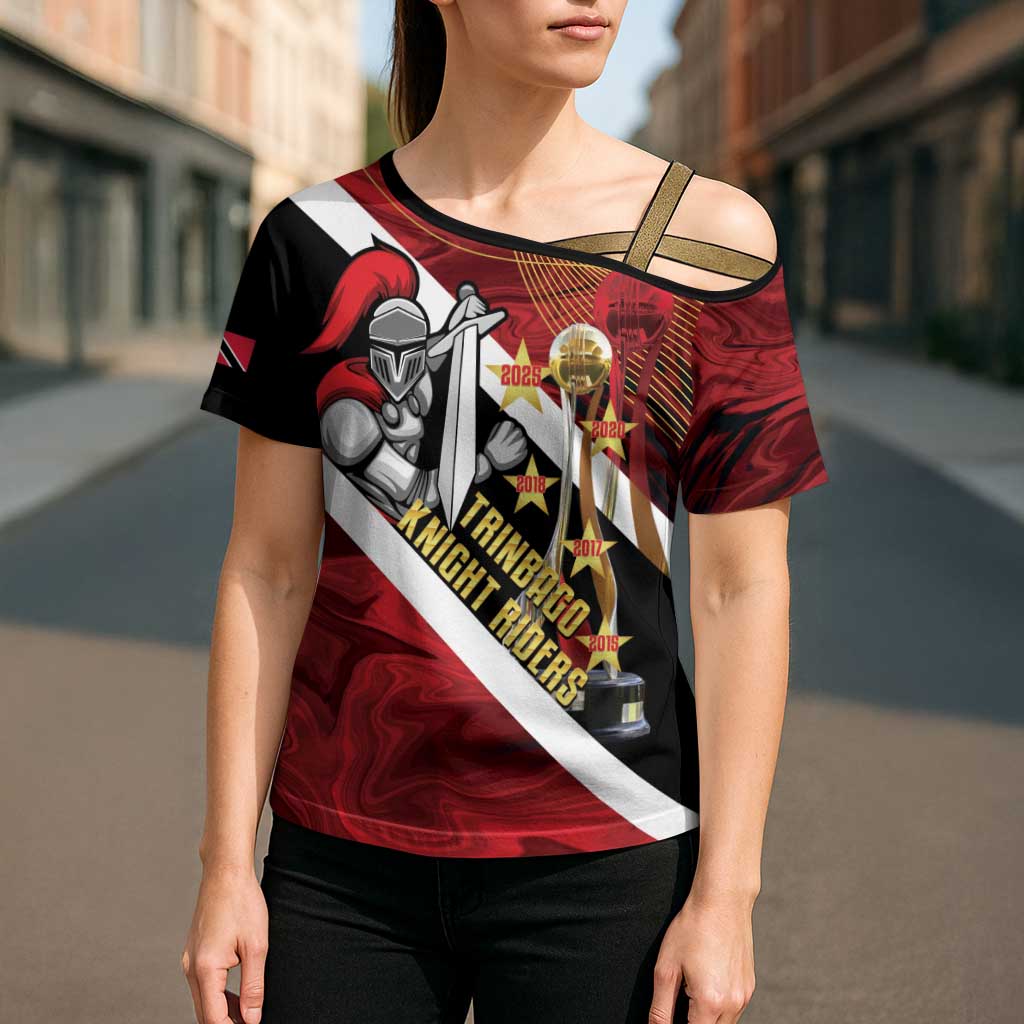 Trinidad and Tobago Cricket Personalized Cross Shoulder Shirt Trinbago Knight Riders Champions Trophy - Wonder Print Shop
